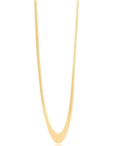 Maxcolor 14k Yellow Gold Herringbone Chain Necklace In 18 I
