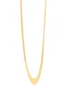 Maxcolor 14k Yellow Gold Herringbone Chain Necklace In 18 I In Gold