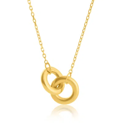 Maxcolor 14k Yellow Gold Linked Circle Necklace