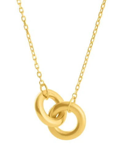 Maxcolor 14k Yellow Gold Linked Circle Necklace With 18 Inc