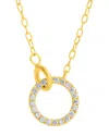 Maxcolor 14k Yellow Gold Loop 1mm Round Diamond Interlocking Necklace In Gold