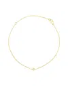 Maxcolor 14k Yellow Gold Single 2.5mm Round Dimond Bracelet In Gold