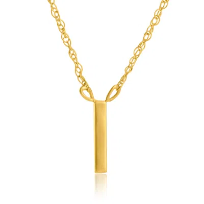 Maxcolor 14k Yellow Gold Small Initial Necklace