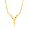 Maxcolor 14k Yellow Gold Small Initial Necklace In Gold