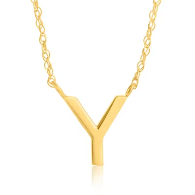 Maxcolor 14k Yellow Gold Small Initial Necklace