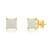 Maxcolor 14k 0.20 Ct. Tw. Lab-grown Opal Studs In Multi