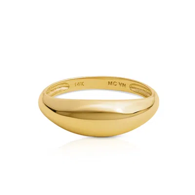 Maxcolor 14k Yellow Gold Thin Dôme Ring