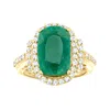 Maxcolor 18k Gold Over Sterling Silver 7.50 Ctw Emerald Ring With .69 Ctw Diamond Accents In Green