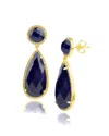 Maxcolor 18k Over Silver 2.20 Ct. Tw. Blue Sapphire Dangle Earrings