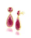 Maxcolor 18k Over Silver 2.20 Ct. Tw. Ruby Dangle Earrings