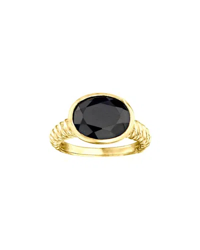 Maxcolor 18k Gold Over Sterling Black Onyx Ring