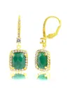 Maxcolor 18k Over Silver 6.20 Ct. Tw. Emerald Dangle Earrings