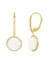 Maxcolor 18k Over Silver 6.50 Ct. Tw. Moonstone Dangle Earrings