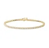 Maxcolor 18k Solid Gold 2.3cttw Lab Grown Diamond Tennis Bracelet In Yellow