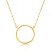 Maxcolor 18k Yellow Gold Over Sterling Silver Vermeil Circle Eternity Necklace In Yellow