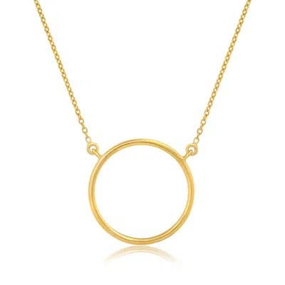 Maxcolor 18k Yellow Gold Over Sterling Silver Vermeil Circle Eternity Necklace