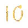 Maxcolor 18k Yellow Gold Over Sterling Silver Vermeil High Polish Curved Hoops In Yellow