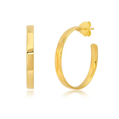Maxcolor 18k Yellow Gold Over Sterling Silver Vermeil High Polish Curved Hoops