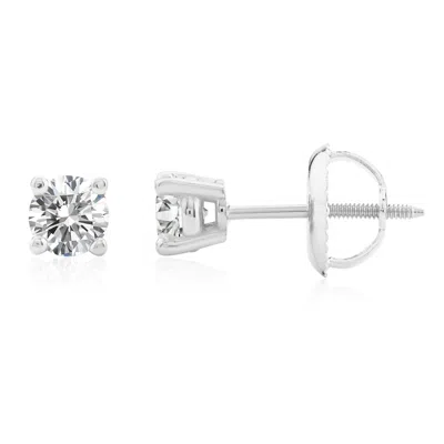 Maxcolor Certified 14k White Gold Lab Grown Diamond Solitaire Stud Earrings (1/2 Ct. Tw)