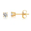 Maxcolor Certified 14k Yellow Gold Lab Grown Diamond Solitaire Stud Earrings (1/4 Ct. Tw) In Yellow