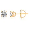 Maxcolor Certified 14k Yellow Gold Lab Grown Diamond Solitaire Stud Earrings (3/4 Ct. Tw) In Yellow