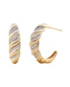 Maxcolor Croissant 0.20 Ct. Tw. Lab-grown Diamond 14k Earrings