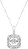 Maxcolor Dancing Diamond Beloved Brilliance Pendant Necklace In 925 Sterling Silver (1/5 Ct) With 18 Inch Cha In Silver