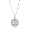 Maxcolor Dancing Diamond 'endless Love' Double Halo Circle Pendant Necklace In 925 Sterling Silver (1/5 Ct. T In White