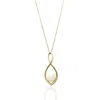 Maxcolor Freshwater Single Pearl Infinity Necklace In Sterling Silver Or 14k Gold In Gold