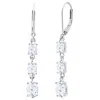 Maxcolor Silver 2.50 Ct. Tw. Lab-grown White Sapphire Dangle Earrings In Multi