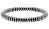 Maxcolor Natural Hematite Silver Unisex Bracelet In Black