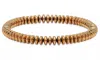 Maxcolor Natural Hematite Silver Unisex Bracelet In Gold