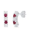 Maxcolor Silver 0.30 Ct. Tw. Ruby Studs