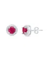 Maxcolor Silver 0.68 Ct. Tw. Ruby Studs