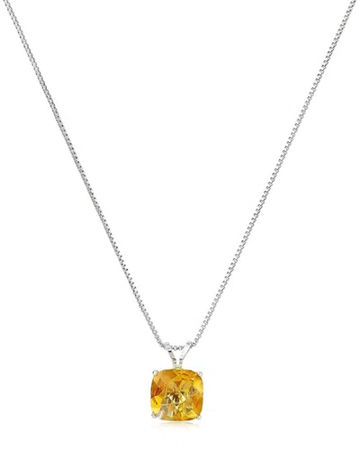 Maxcolor Silver 0.75 Ct. Tw. Citrine Pendant Necklace