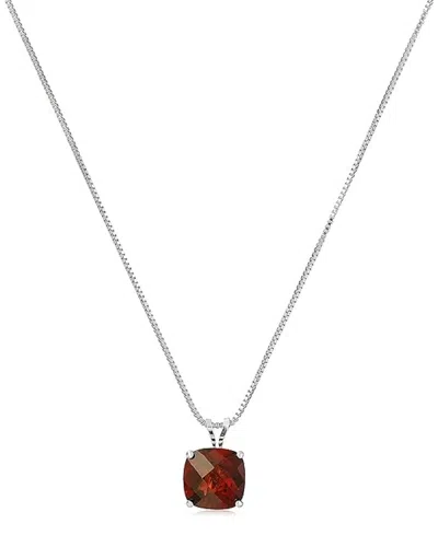 Maxcolor Silver 1.00 Ct. Tw. Garnet Pendant Necklace