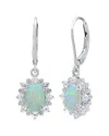 Maxcolor Silver 1.00 Ct. Tw. Lab-grown Opal Dangle Earrings In Metallic
