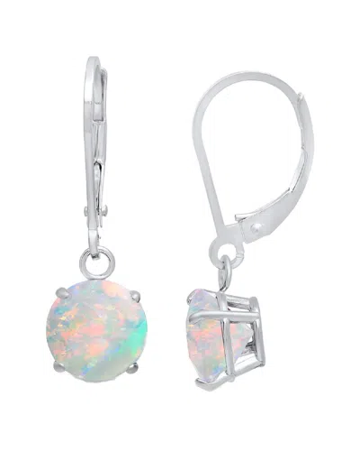 Maxcolor Silver 1.00 Ct. Tw. Lab-grown Opal Dangle Earrings
