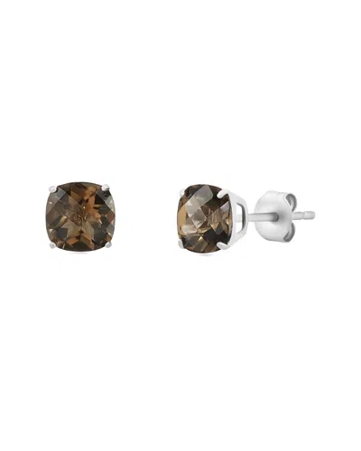 Maxcolor Silver 1.65 Ct. Tw. Smoky Quartz Studs