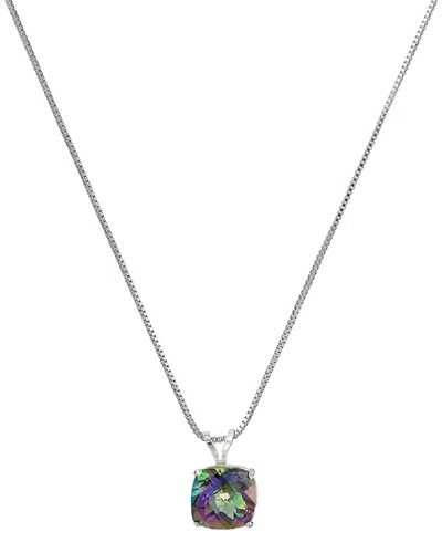 Maxcolor Silver 2.00 Ct. Tw. Mystic Topaz Pendant Necklace