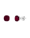 Maxcolor Silver 2.10 Ct. Tw. Lab-grown Ruby Studs