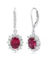 Maxcolor Silver 2.30 Ct. Tw. Lab-grown Ruby Dangle Earrings