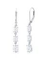 Maxcolor Silver 2.50 Ct. Tw. Lab-grown White Sapphire Dangle Earrings In Metallic