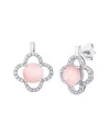 Maxcolor Silver 2.50 Ct. Tw. Rose Chalcedony Drop Earrings