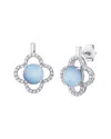 Maxcolor Silver 2.60 Ct. Tw. Blue Chalcedony Drop Earrings In Metallic