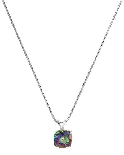Maxcolor Silver 2.60 Ct. Tw. Mystic Pendant Necklace