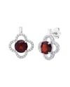 Maxcolor Silver 3.00 Ct. Tw. Lab-grown Ruby Drop Earrings In Metallic