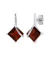 Maxcolor Silver 2.90 Ct. Tw. Garnet Drop Earrings In Metallic