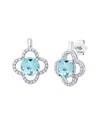 Maxcolor Silver 3.20 Ct. Tw. Aquamarine Drop Earrings