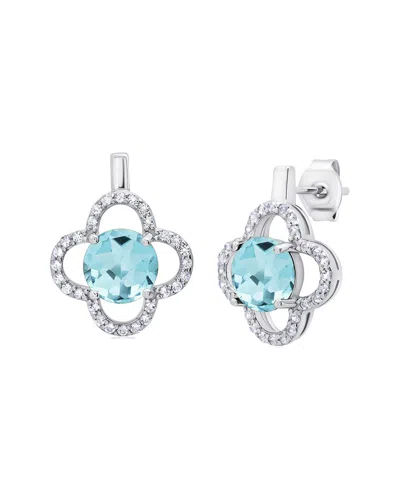 MAXCOLOR MAXCOLOR SILVER 3.00 CT. TW. BLUE TOPAZ DROP EARRINGS
